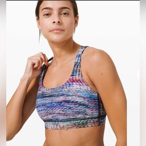 Lululemon Energy Sports Bra Digital Oasis Alpine White Multi Size 4